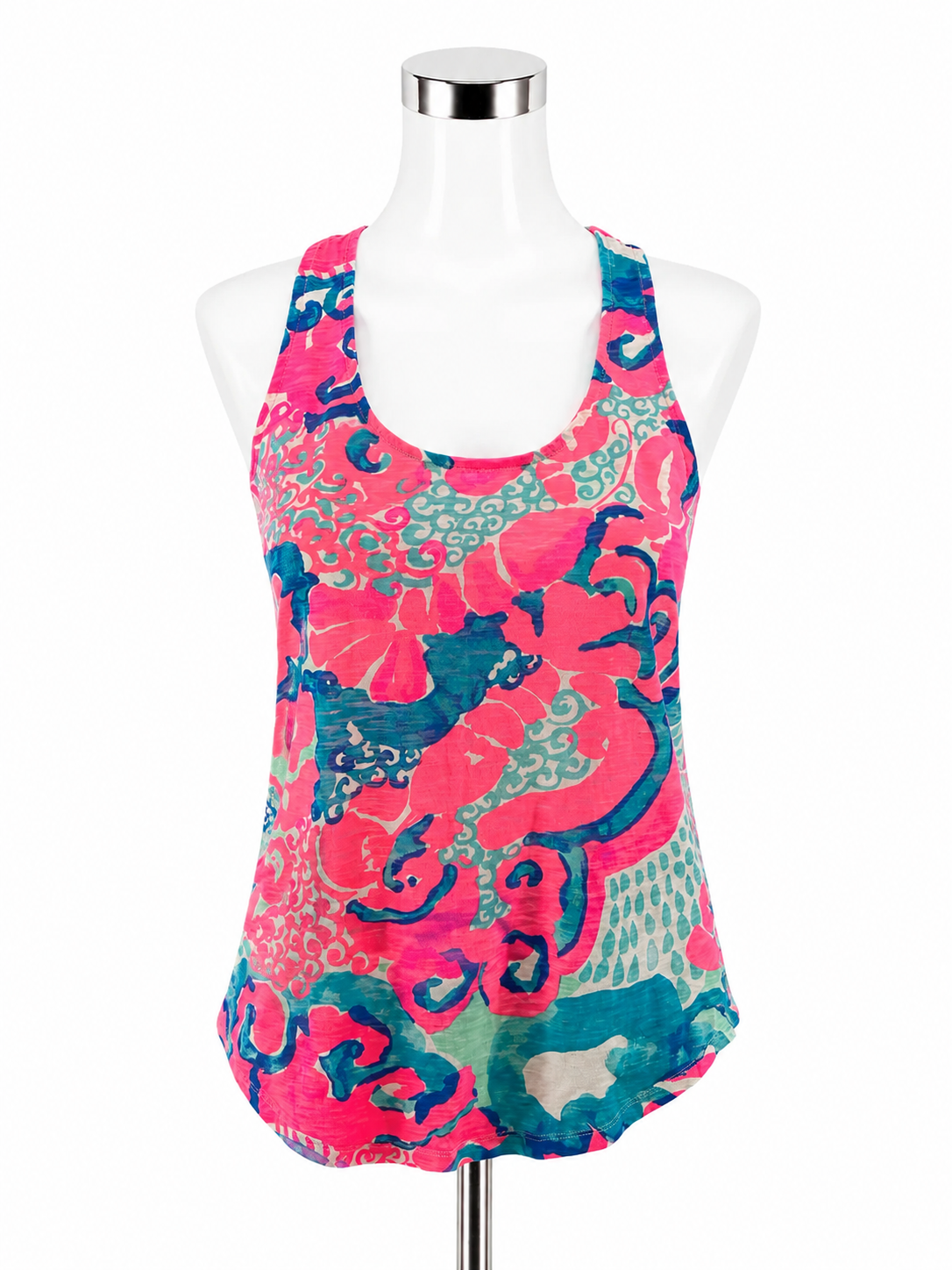 Lilly Pulitzer Marlowe Dress XS First Impression Print Pink Blue Swing Tank