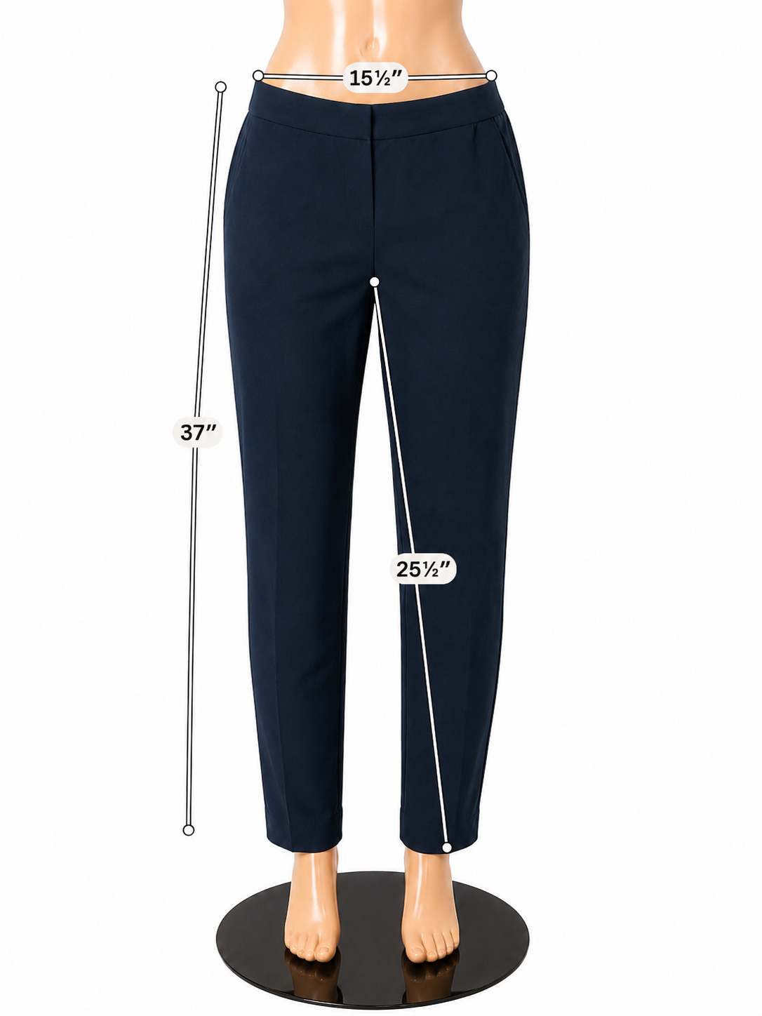 Nine West Black Slim Straight Pull-On Ankle Pants Size 6