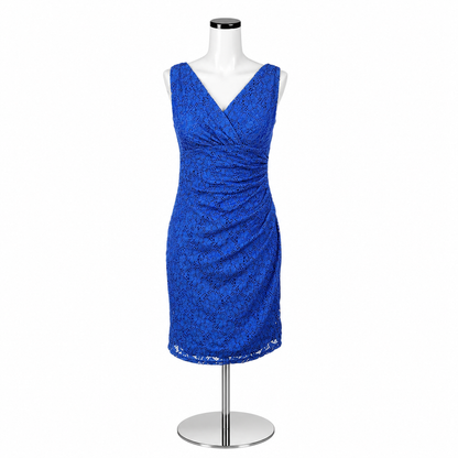 American Living Blue Lace Ruched Cocktail Sheath Dress Size 4