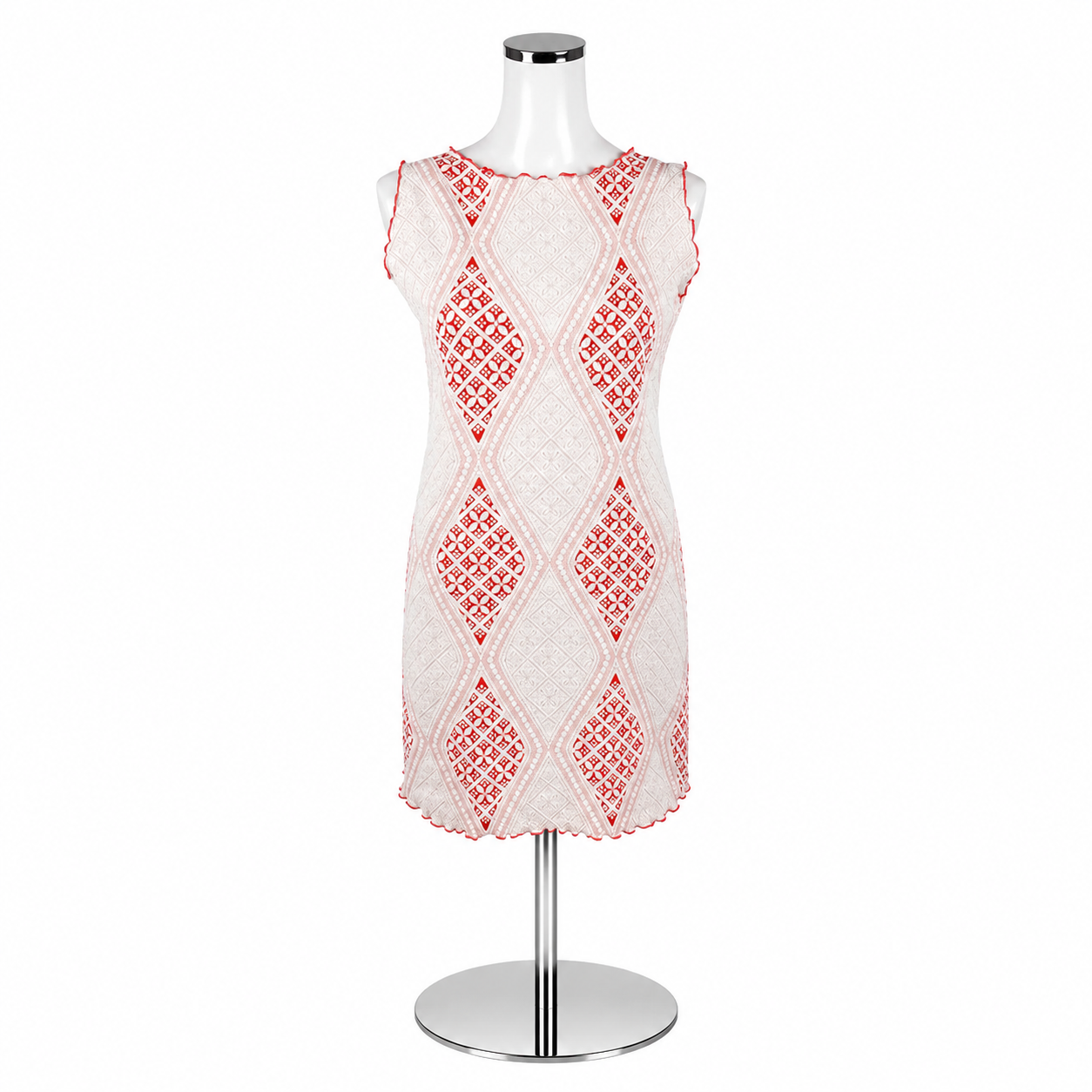 Haystacks Textured Diamond Print Sleeveless Shift Dress XS