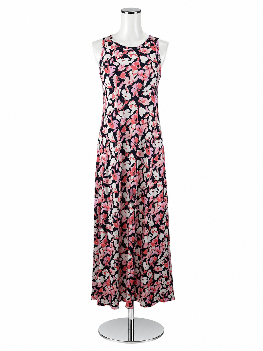 Vince Camuto Women's Floral Sleeveless Keyhole-Back Crewneck Maxi Dress - Classic Navy