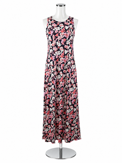 Vince Camuto Navy &amp; Pink Floral Sleeveless Midi Dress | Size XS