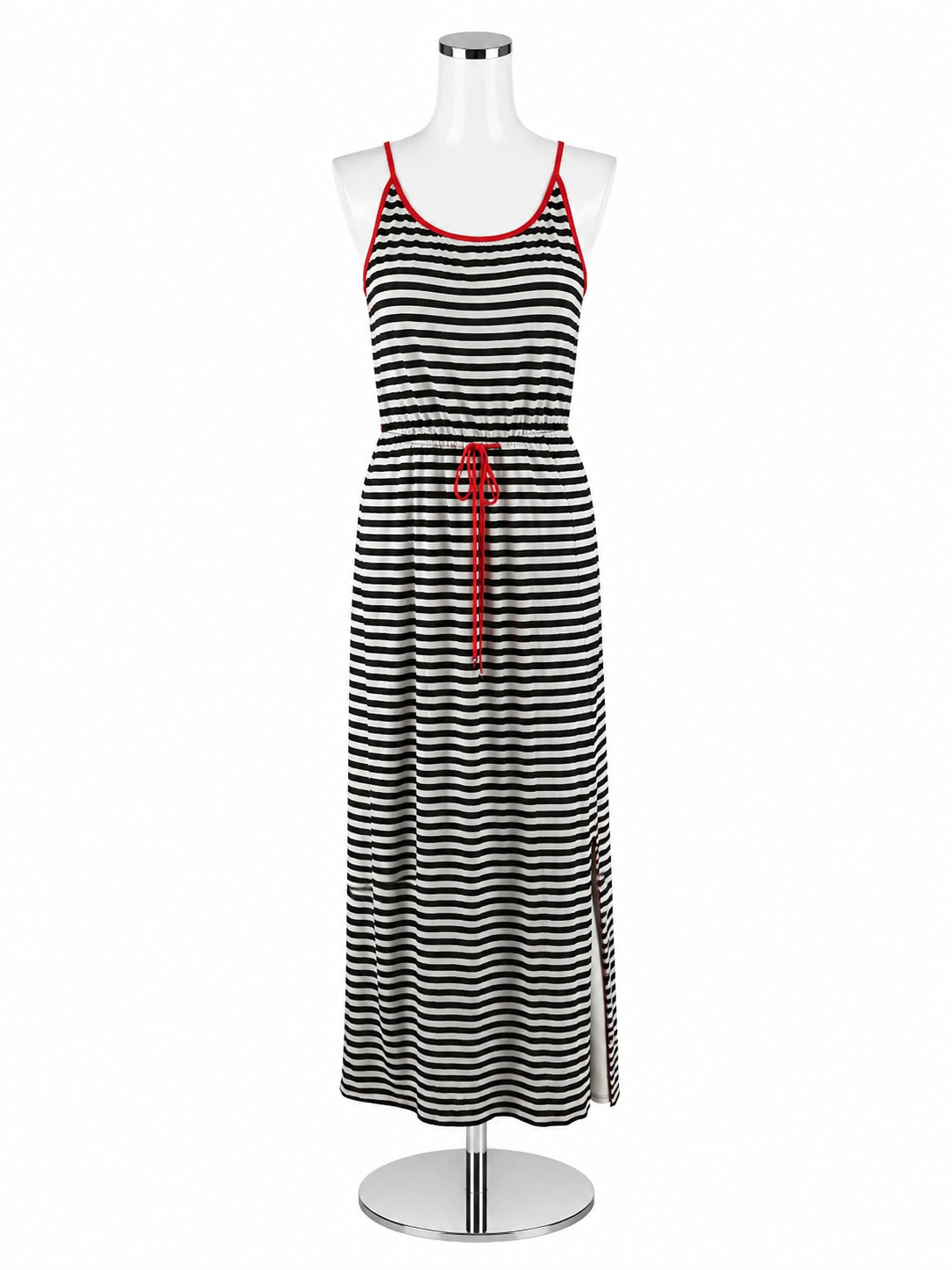 THML Striped Jersey Maxi Dress with Red Trim Size XS NWT