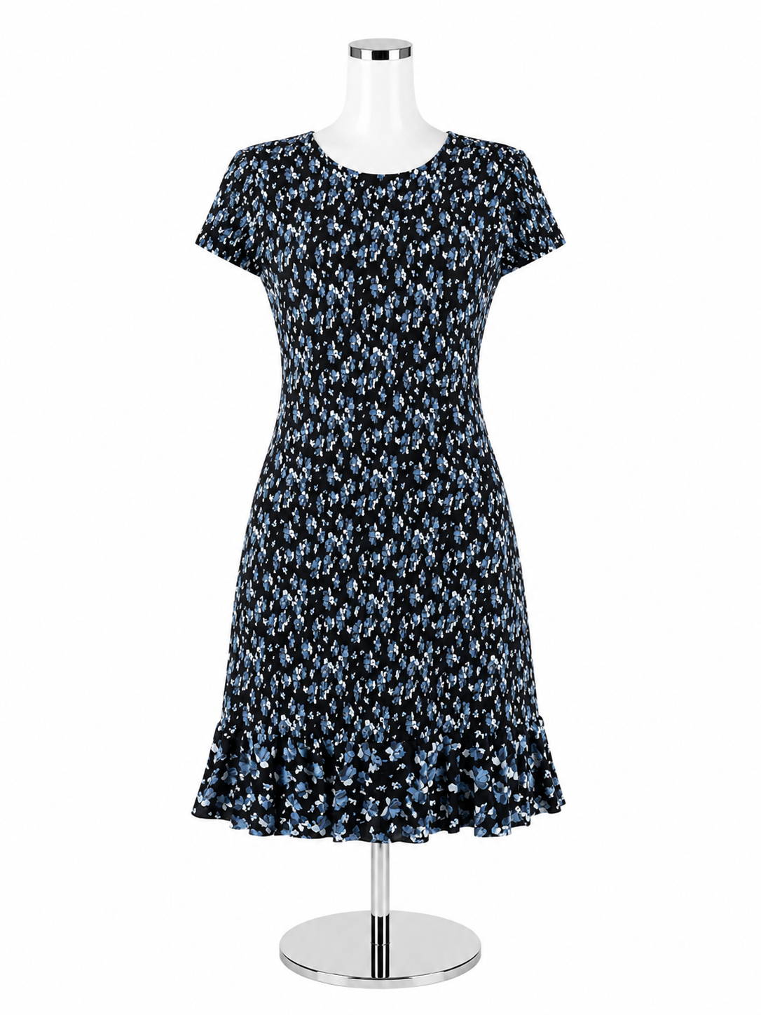 Michael Kors Navy &amp; White Floral Short Sleeve Dress NWT | Size Medium