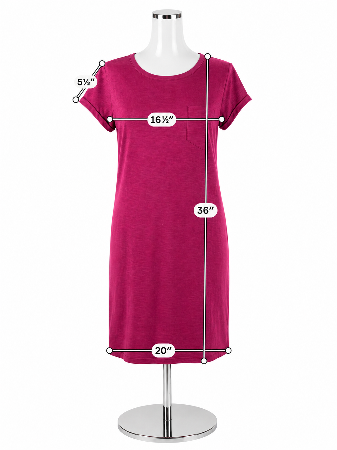 Gap Slub Cotton T-Shirt Dress Fuchsia Pink Size S NWT