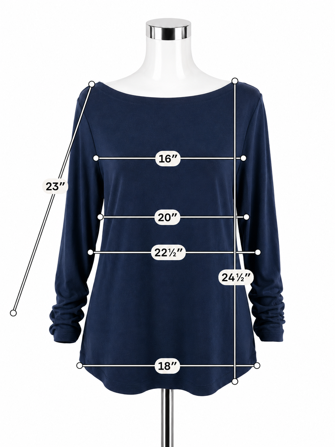 Gap Modern Boatneck Long Sleeve Tee Navy Blue XL | Pima Cotton Modal