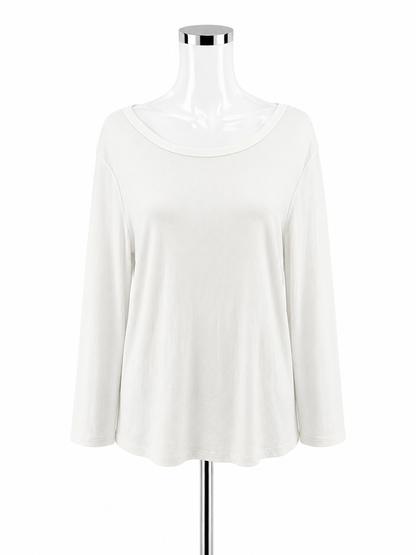 Gap Favorite Tee Long Sleeve T-Shirt XL White NWT Cotton Modal Blend