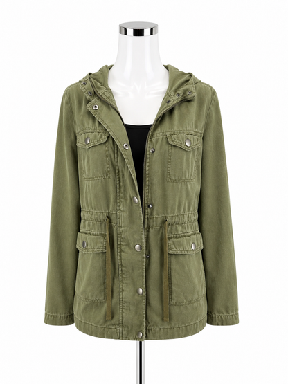 BP. Olive Green Cotton Twill Utility Anorak Jacket | Size Medium