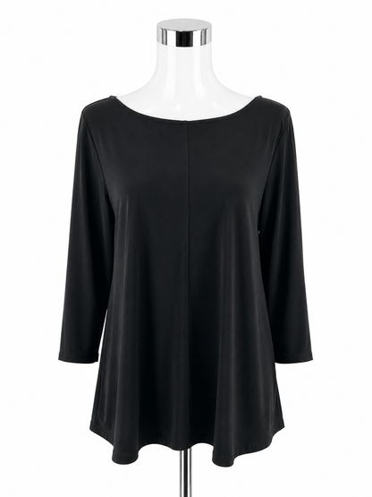 Alfani Black 3/4 Sleeve Stretch Knit Top | Size XL | Wardrobe Staple