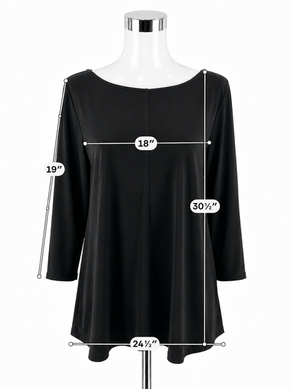 Alfani Black 3/4 Sleeve Stretch Knit Top | Size XL | Wardrobe Staple