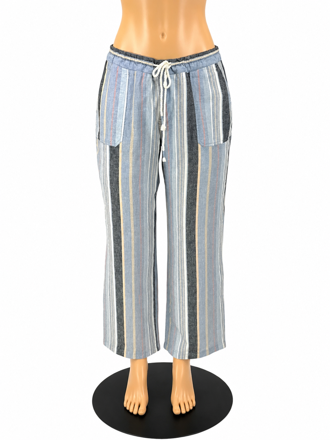 Natural Reflections Striped Linen Cotton Blend Pants | Size 2XL