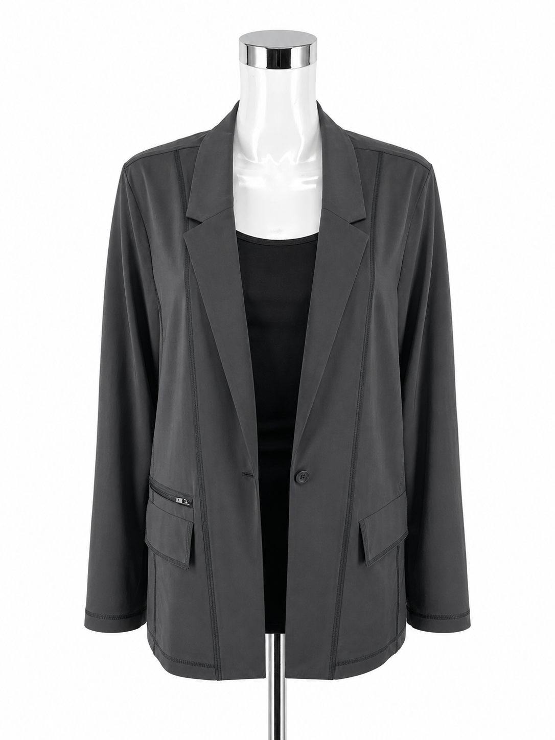 Eddie Bauer Performance Stretch Travel Blazer Jacket Black Womens Size 20