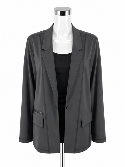 Eddie Bauer Performance Stretch Travel Blazer Jacket Black Womens Size 20