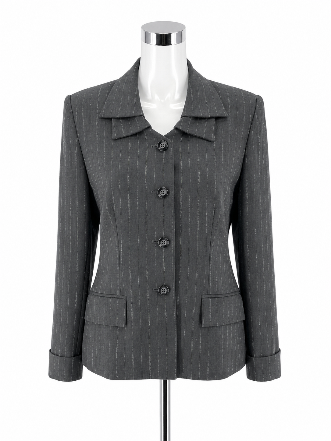 Kasper for A.S.L.Kasper for A.S.L. Pinstripe Notched Collar Blazer Jacket Size 10
