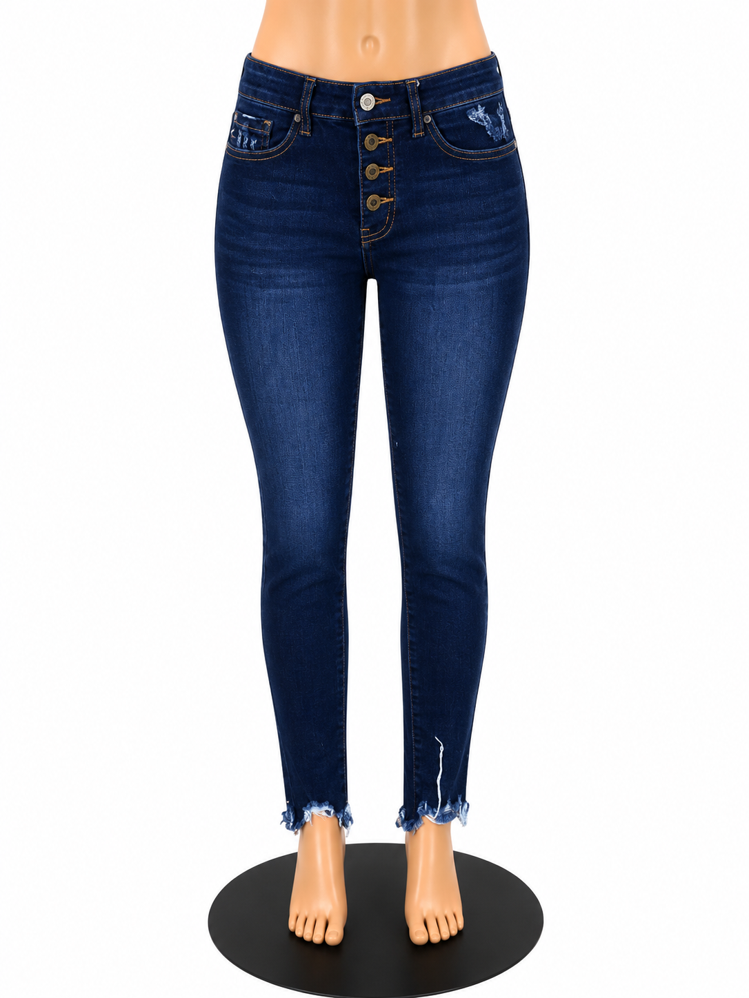 KanCan Jeans Womens Size 5 High Rise Super Skinny Raw Hem Dark Wash KC7273RH