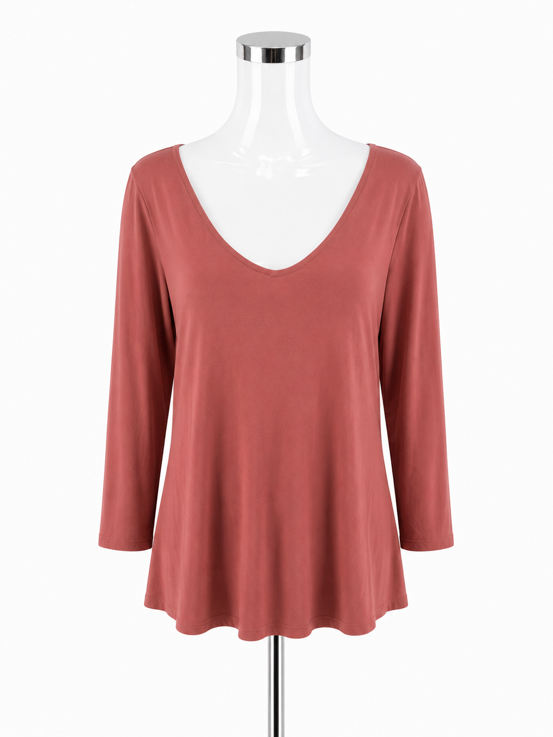 Cable &amp; Gauge Salmon Pink Modal Blend Tunic Top 3/4 Sleeve Size XL