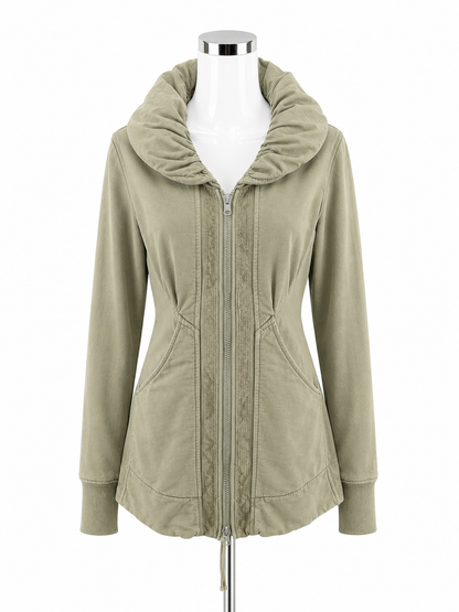 Prairie Underground Long Cloak Hoodie Jacket Organic Cotton Sage Green XS