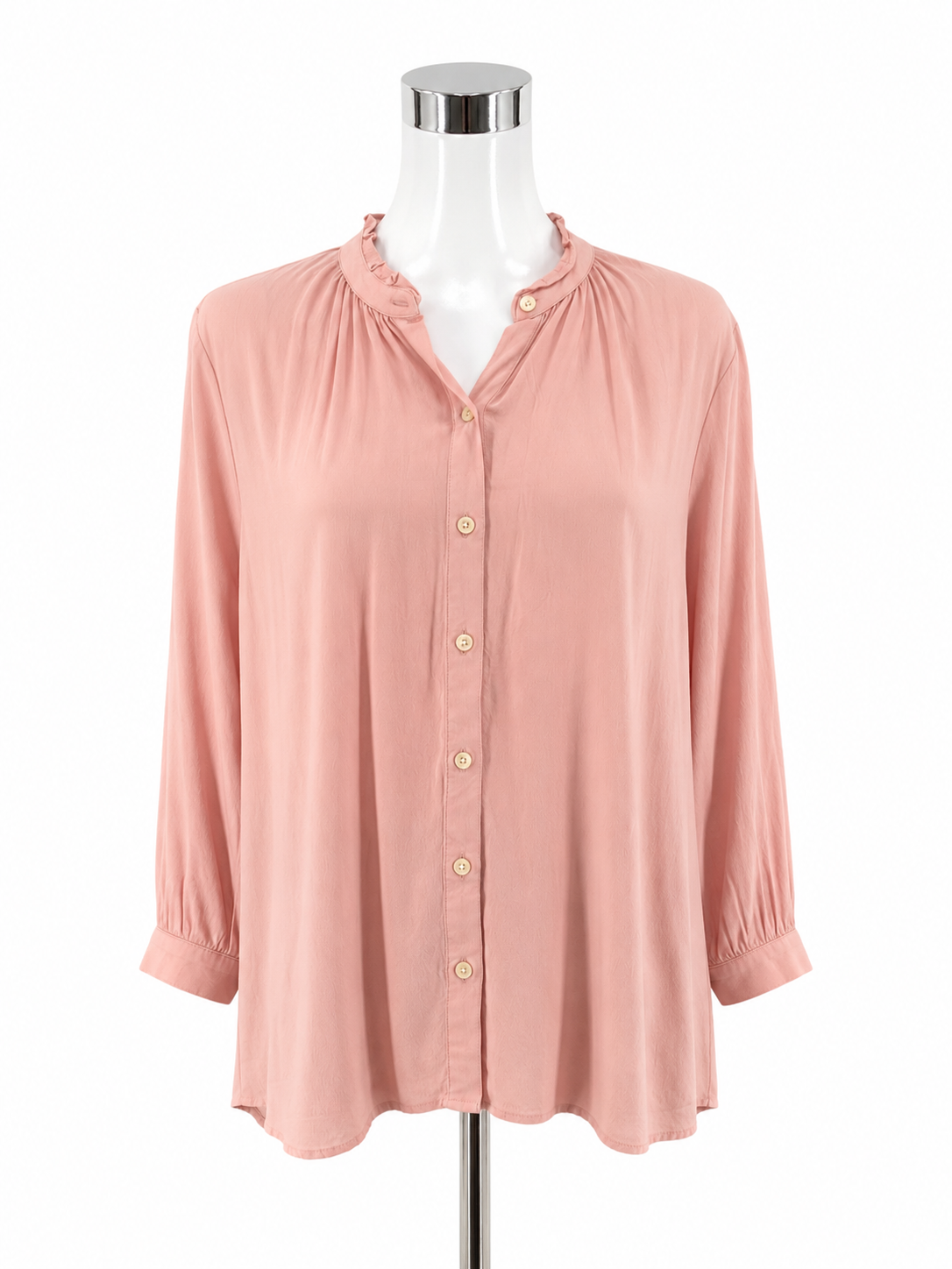 Style &amp; Co Peach Rayon 3/4 Sleeve Peasant Blouse Top Size Medium