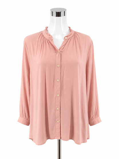 Style &amp; Co Peach Rayon 3/4 Sleeve Peasant Blouse Top Size Medium
