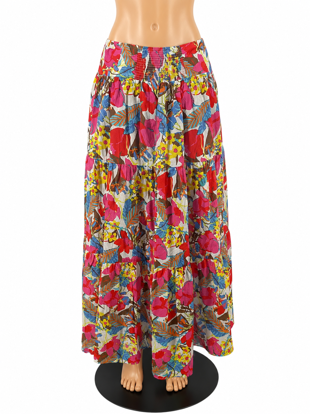 J. McLaughlin Masie Tiered Floral Cotton Maxi Skirt NWT | Size Small