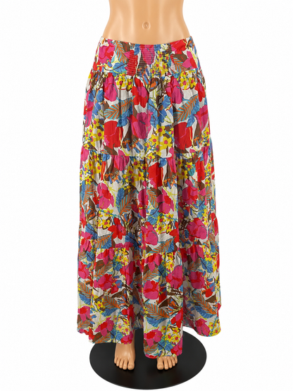 J. McLaughlin Masie Tiered Floral Cotton Maxi Skirt NWT | Size Small