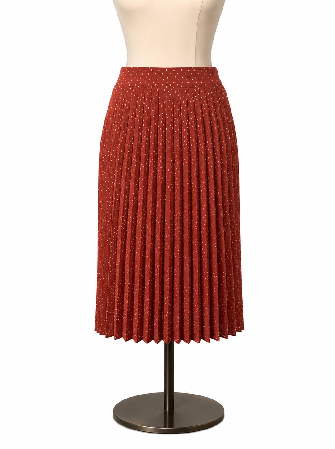 Wishlist Burnt Amber Confetti Print Pleated Midi Skirt Size Small
