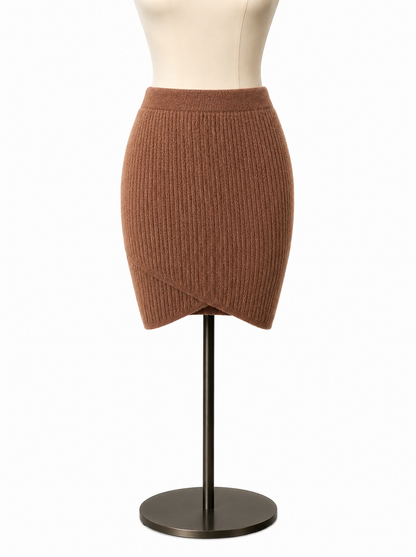 Express RUST Skirt Ribbed Knit Bodycon Mini Skirt Rust Brown NWT Size Small - Size S