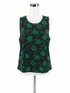 J.Crew Black/Green Sleeveless J. Crew Black & Green Poppy Floral Sleeveless Shell Top Size 12 - Size 12