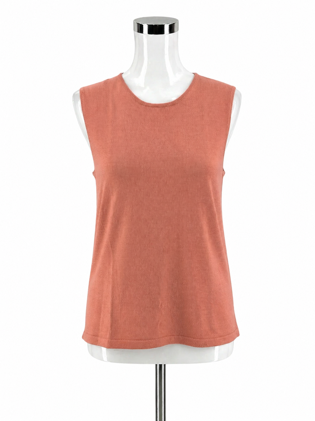 Neiman Marcus Exclusive 100% Silk Sleeveless Tank Top Peach Coral Size Large NWT