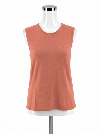 Neiman Marcus Exclusive 100% Silk Sleeveless Tank Top Peach Coral Size Large NWT