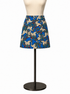 Premise blue/cream/tan Skirt Premise Paisley Print Stretch Cotton Pencil Skirt Blue Cream Size 8 - Size 8