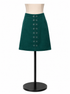zain&orange Green Skirt Green Button Front A-Line Cotton Skirt Size Medium - Size 4