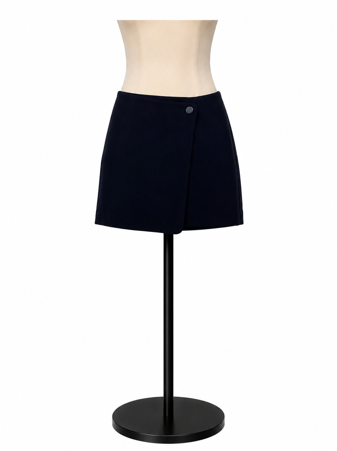 LOFT Asymmetrical Faux Wrap Mini Skirt Navy Blue Size 8 NWT
