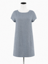 Eileen Fisher Blue Shift Organic Linen Herringbone Tunic Dress Size Small Slate Blue Pockets - Size S