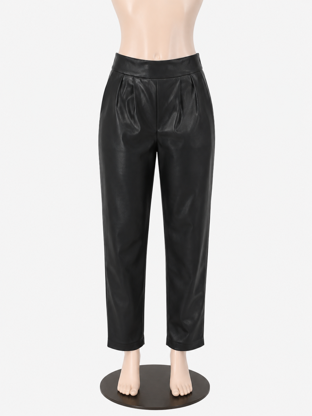 Greylin Black Pant Alani Faux Leather Pants Size Small Black High Rise Tapered Pleated - Size S