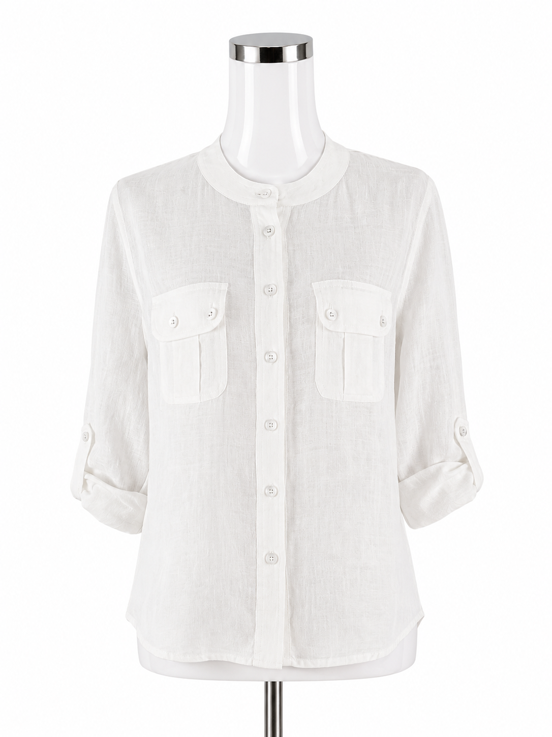 Boden Size 4 White linen Pre-Owned Ladies New With Tags Casual Top