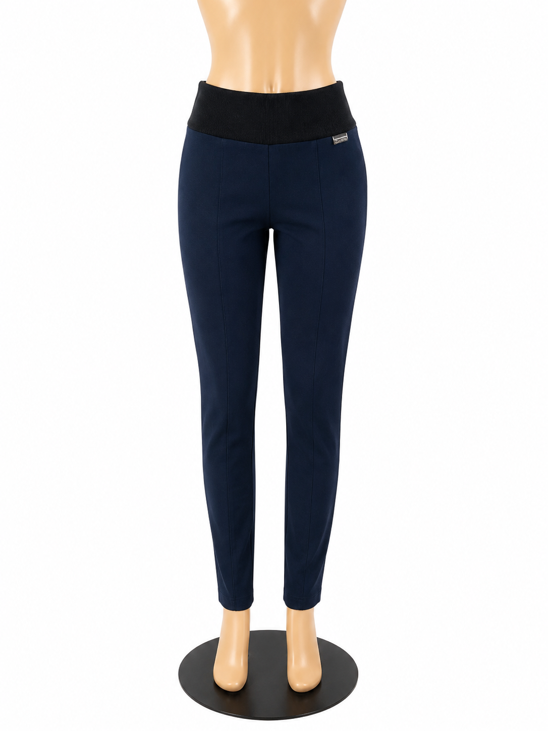 Calvin Klein navy/black Pant Power Stretch Ponte Leggings Navy Blue Black Waistband Size Small - Size S