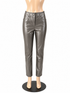 Milly Gold Pant Metallic Pewter Faux Leather Cropped Ankle Pants Size 28 - Size 6