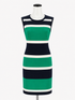 Tommy Hilfiger Navy/Green/White Sheath Colorblock Stripe Sheath Dress Navy Green White Size 16 - Size 16