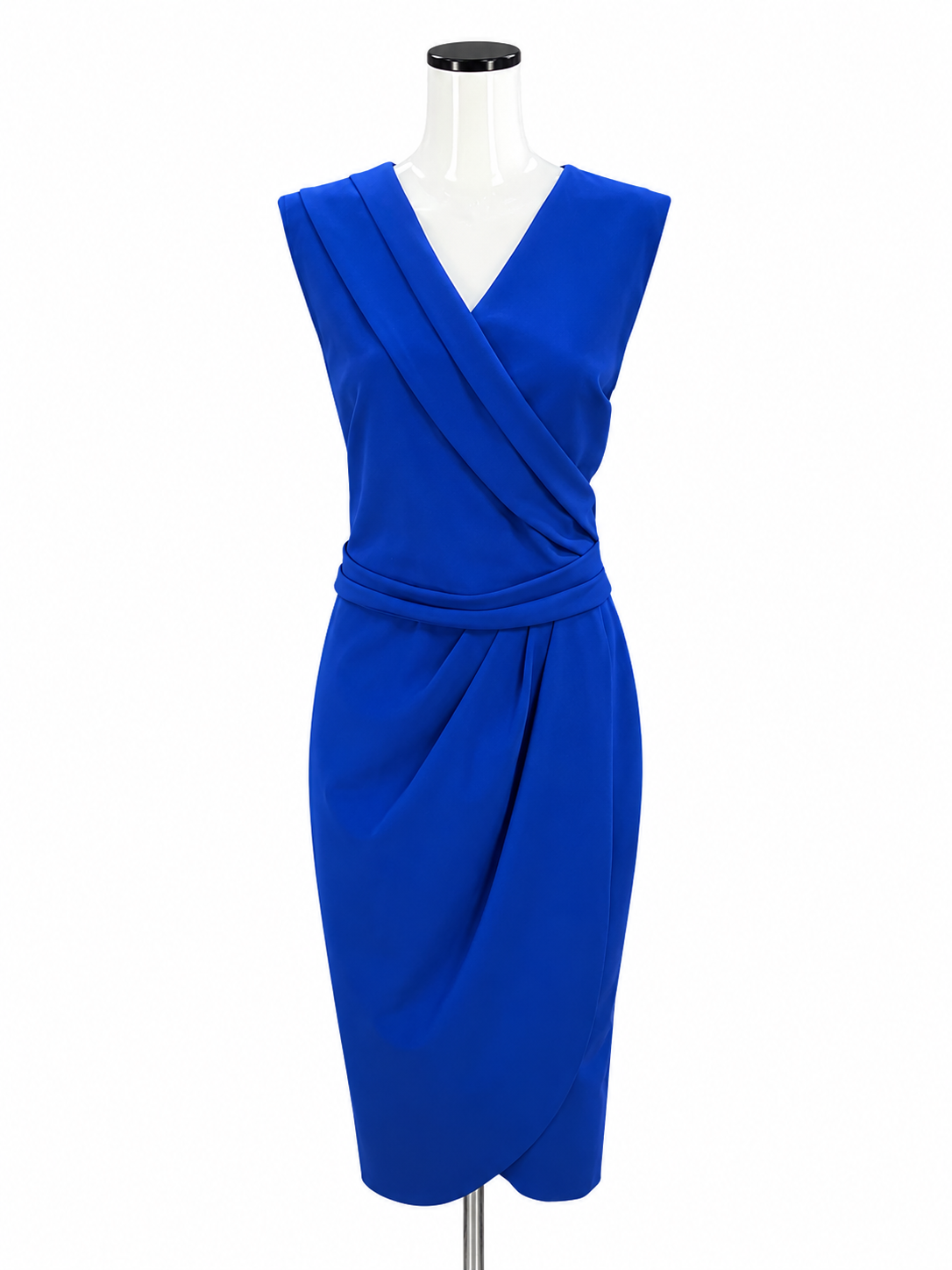 Chiara Boni La Petite Robe Amice Blue Surplice Long Sleeve Midi Dress Size 12