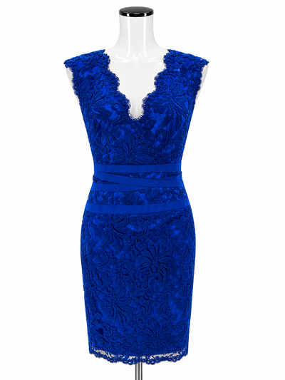 Tadashi Shoji Size 12 Blue Lace Pre-Owned Ladies New With Tags Dress