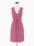 Boden pink/white Fit and Flare Eliza V-Neck Fit & Flare Dress Pink White Geometric Print Size 6 - Size 6