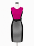 Enrevelry Black/white/pink Sheath Darcy Pink & Black Houndstooth Tweed Dress Size 6 NWT - Size 6