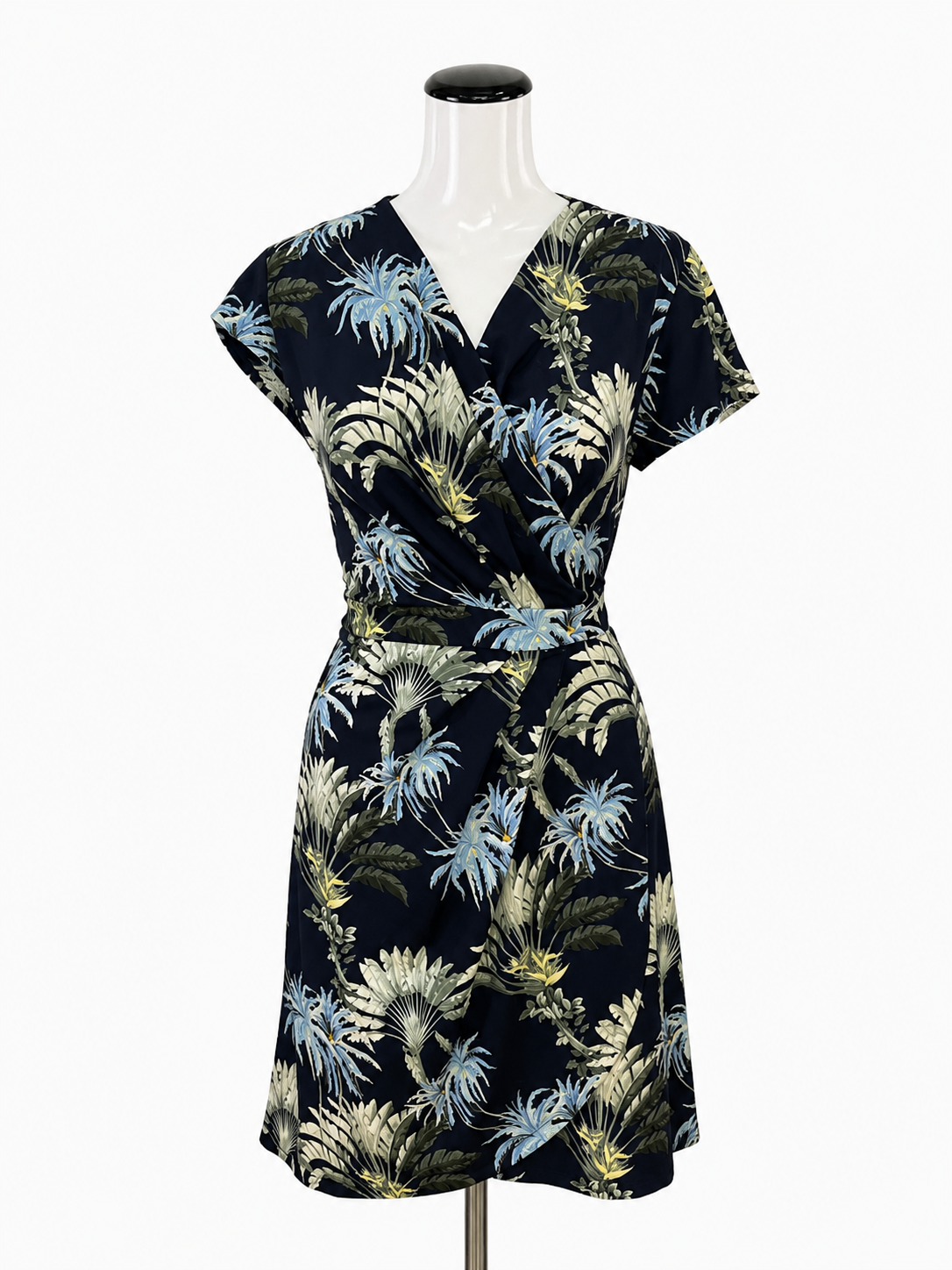 Tommy Bahama Clara Faux Wrap Dress Tropical Palm Print Size Medium NWT