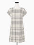 Eileen Fisher white/gray Shift Organic Linen Cotton Plaid Shift Dress Size Medium - Size M