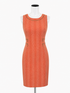 Etcetera Coral Sheath Coral Geometric Tweed Zip Pocket Sheath Dress Size 2 - Size 2