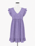 Jodifl purple/white Babydoll Lavender Polka Dot Flutter Sleeve Ruffle Dress Size Medium - Size M
