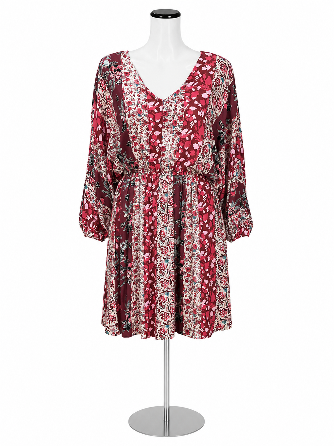 Andrée by Unit Boho Mixed Floral Print Peasant Dress Size Medium