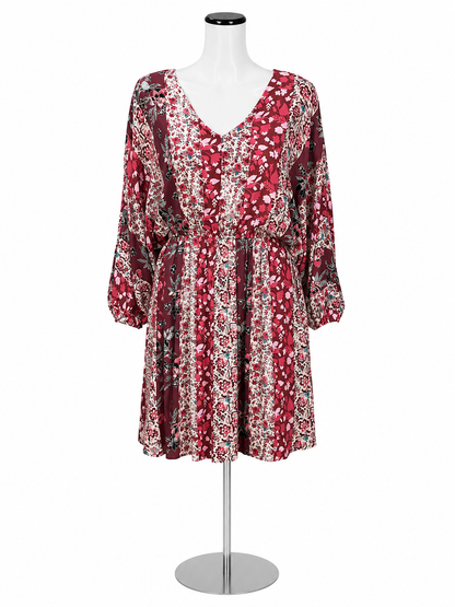 Andrée by Unit Boho Mixed Floral Print Peasant Dress Size Medium