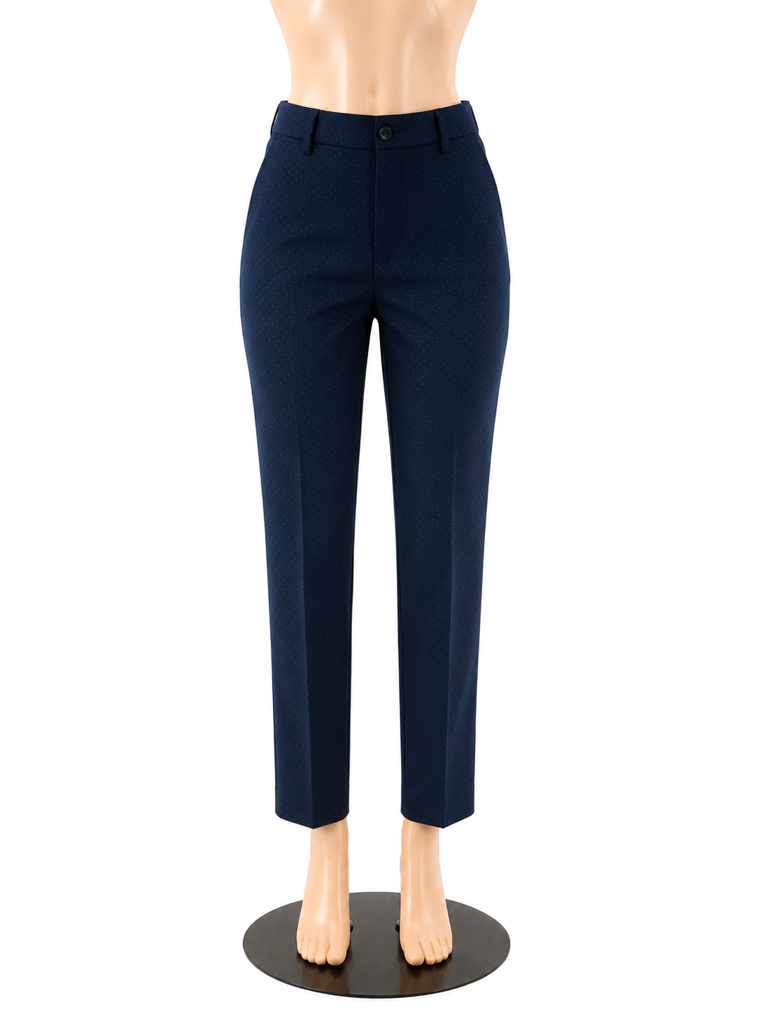 cabi Margaret Trouser Navy Metallic Dot Ankle Pants Size 6 Style 5679